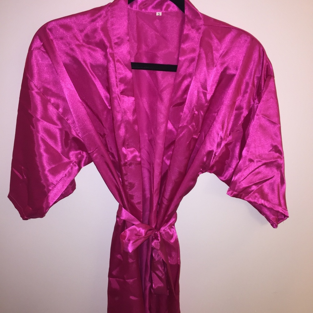 Hot Pink Silk Robe